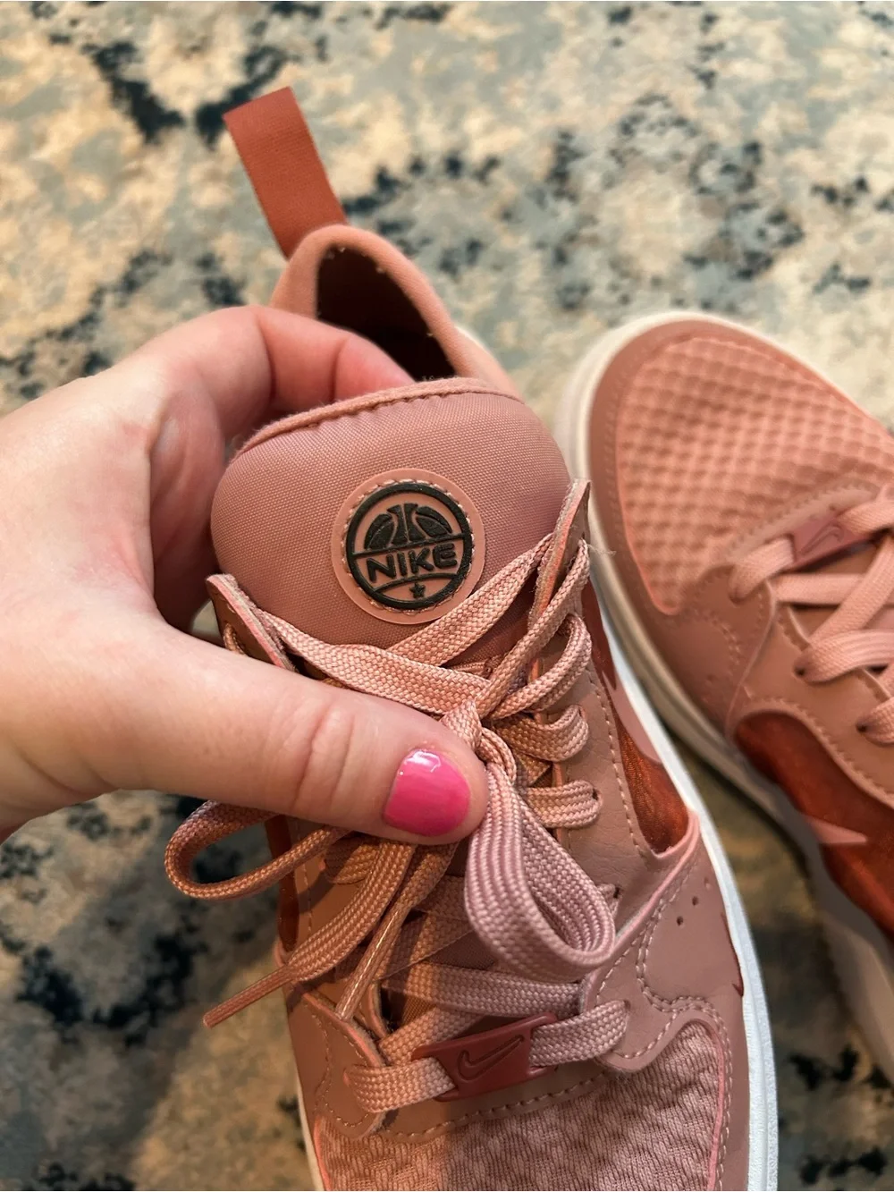 Nike Court Vision Alta platform sneakers in rust pink